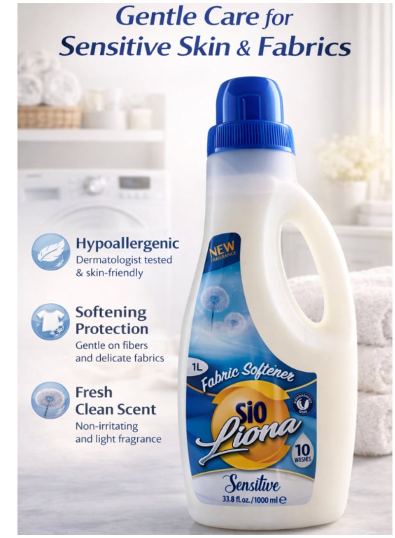 SIO Fabric Softener – Sensitive 1000 ml × 12 | Softness & Gentle Fragrance - Image 1