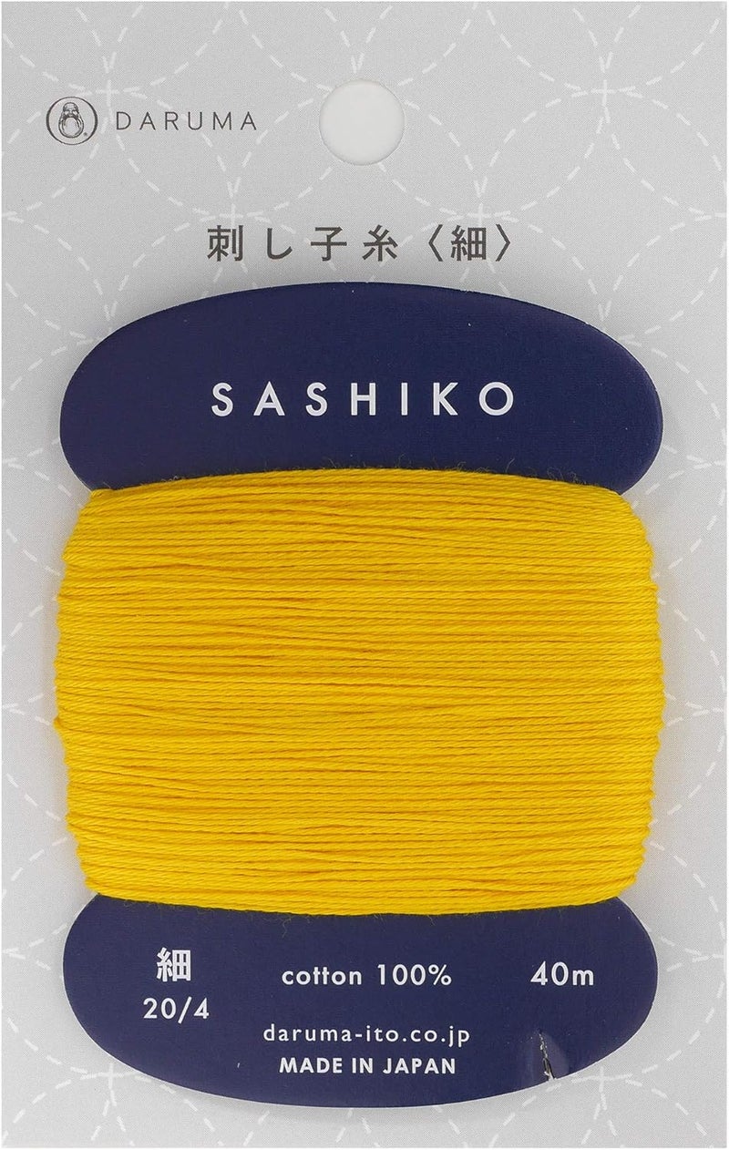 Daruma Sashiko Thread Thinner Weight 40m Col. 204 -Golden Yellow- Japanese Embroidery & Quilting by Yokota - Image 2