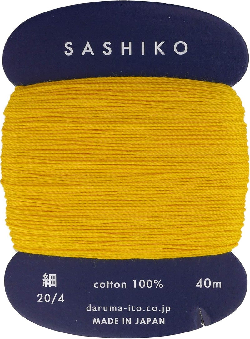 Daruma Sashiko Thread Thinner Weight 40m Col. 204 -Golden Yellow- Japanese Embroidery & Quilting by Yokota - Image 1