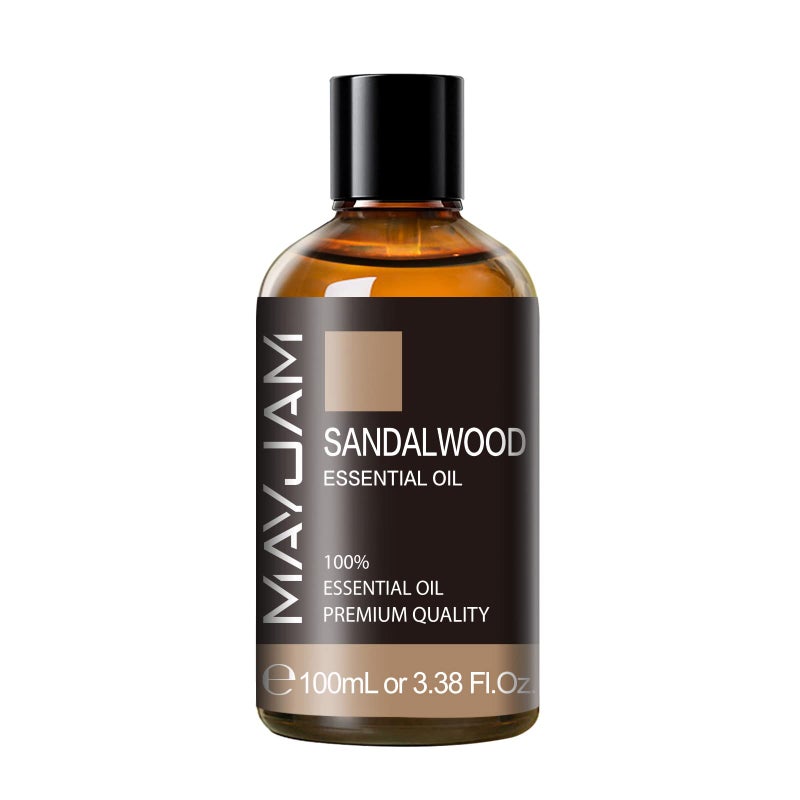 MAYJAM Sandalwood Essential Oil, 3.38FL.OZ Pure Essential Oils by MAYJAM, Large Volume Sandalwood Oil, Perfect for Aromatherapy Diffuser, Great for DIY Candle and Soap Making - Image 2