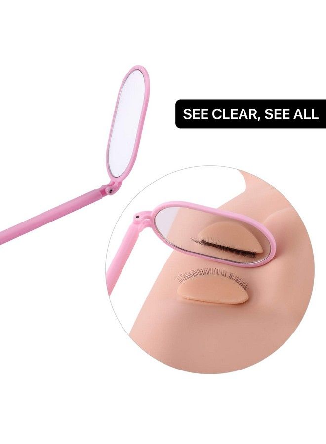 Pretty memory Lash Mirror 270 Degree Free Rotation Lash Extension Supplies Lightweight Makeup Mirror For Eyelash Extensions Supplies (Pink) - Image 3