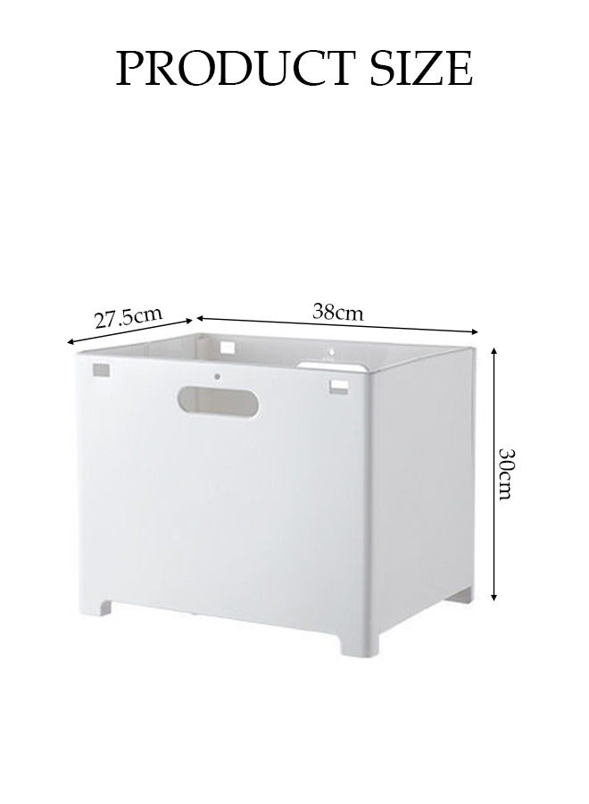 DUNISO Wall Mounted Laundry Basket, Foldable Dirty Laundry Basket, Plastic Multifunctional Storage Basket, Movable Storage Laundry Box, With Handle, Suitable For Bathroom, Kitchen, Dormitory, Bedroom  - Image 2