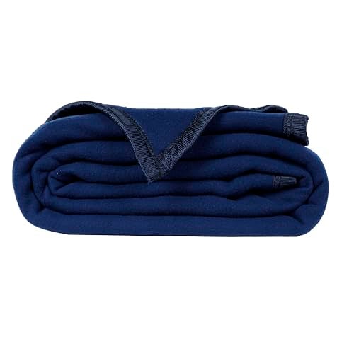CHANDRAVATI Modern Polar Fleece All Season Blanket with || Satan Border || 500 TC || Heavy Quality || (PL-Blue, Single) - Image 1