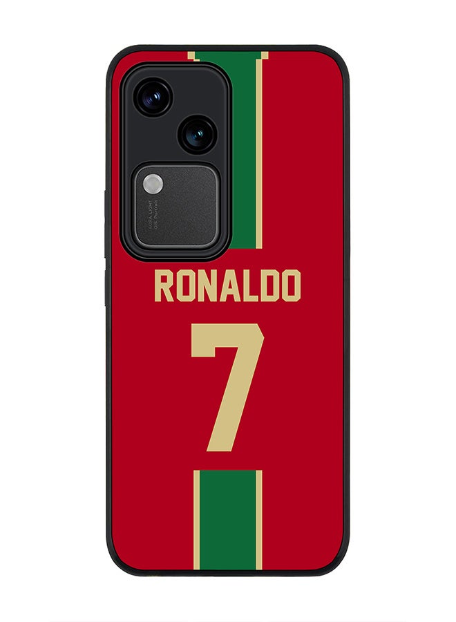 Stylizedd Rugged Black edge case for Vivo V30 5G, Slim fit Soft Case Flexible TPU Gel Thin Cover -  Football Team - Portugal, Player Name - Ronaldo - Image 1
