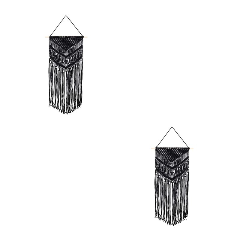 2 pcs Hand-woven Pendant Bohemian Tassel Pendant Decorative Pendant for Home - Image 1