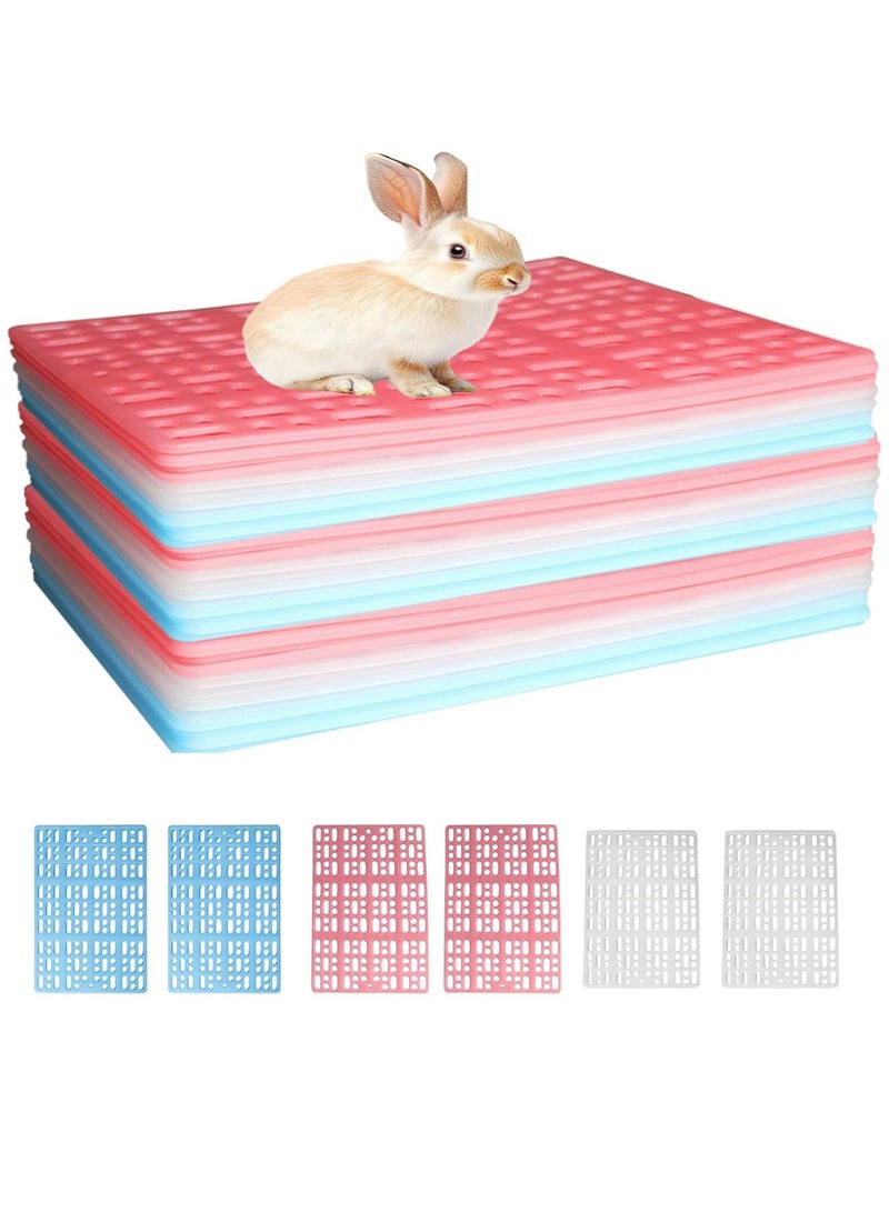 CMGTYYD. بساط قفص الأرانب، وسادات بلاستيكية لأقدام الحيوانات الصغيرة مزودة بمفصل كبس، بساط أرضي متين للقطط والكلاب، مناسب لحيوانات الشنشيلة وخنزير غينيا، بثلاثة ألوان متنوعة (عبوة من 6 قطع). - Image 1