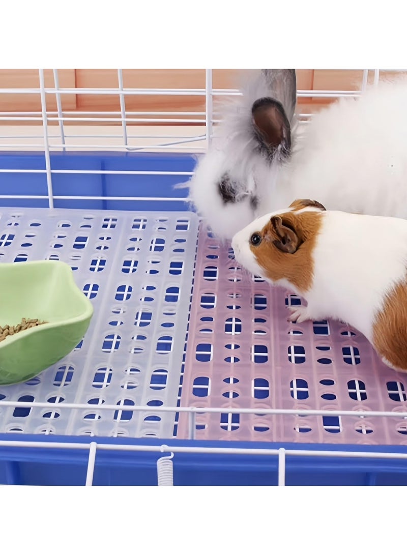 CMGTYYD. بساط قفص الأرانب، وسادات بلاستيكية لأقدام الحيوانات الصغيرة مزودة بمفصل كبس، بساط أرضي متين للقطط والكلاب، مناسب لحيوانات الشنشيلة وخنزير غينيا، بثلاثة ألوان متنوعة (عبوة من 6 قطع). - Image 4