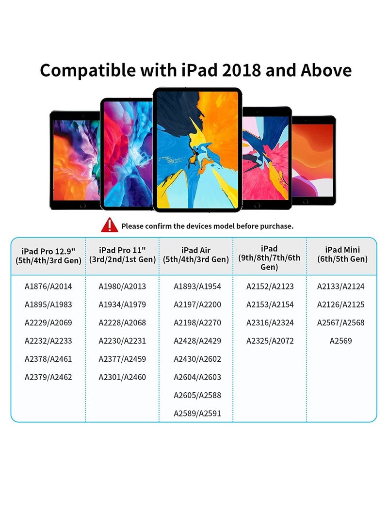 قلم لمس لجهاز Apple iPad - قلم الجيل الثاني لجهاز iPad 2018-2022، قلم iPad عالي الدقة، قلم شاشة لرفض راحة اليد لجهاز iPad 9 8 7 6، iPad Pro 11/12.9، iPad Air 5 4 3، Pad Mini 6. 5 - Image 2