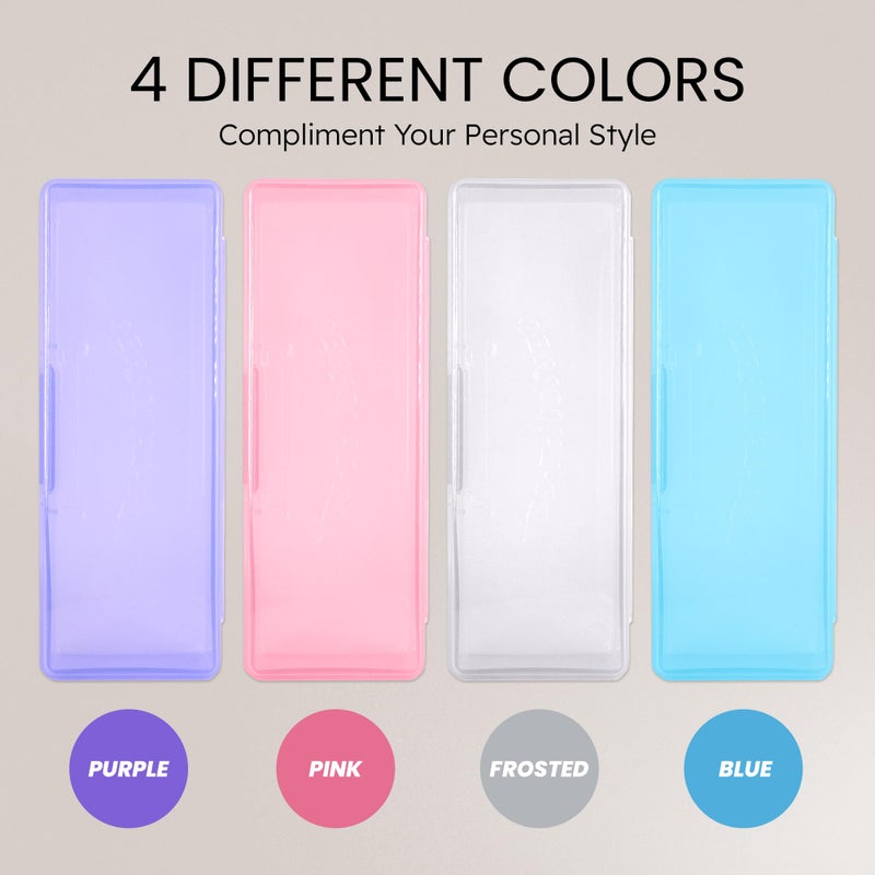 Beauticom Personal Box Storage Case for Professional Manicurist Nails Pedicure (Large Size) (4 Pieces Mix Color, Mix Color: Pink, Blue, Frosted, Purple) - Image 4