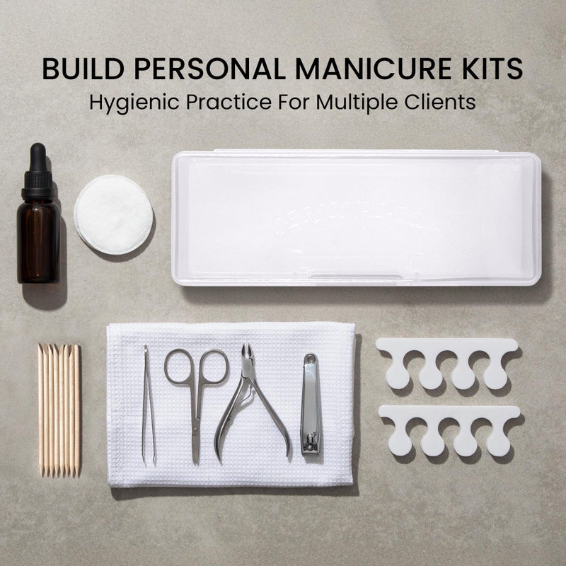 Beauticom Personal Box Storage Case for Professional Manicurist Nails Pedicure (Large Size) (4 Pieces Mix Color, Mix Color: Pink, Blue, Frosted, Purple) - Image 5