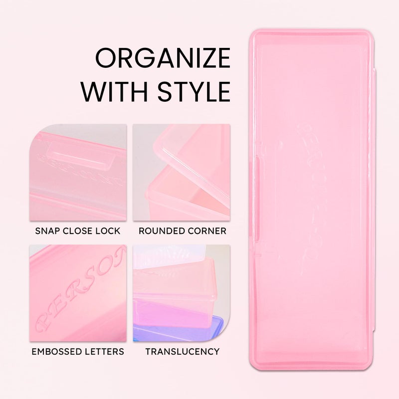 Beauticom Personal Box Storage Case for Professional Manicurist Nails Pedicure (Large Size) (4 Pieces Mix Color, Mix Color: Pink, Blue, Frosted, Purple) - Image 3