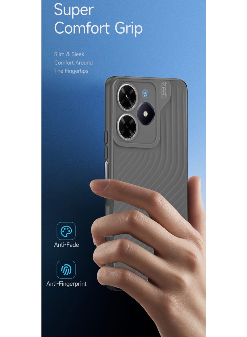 Gear4 Soft Liquid Silicone With Wavey Texture Case Cover For Realme C61 / Realme C63 4G 2024 Gear4 Grey - Image 2