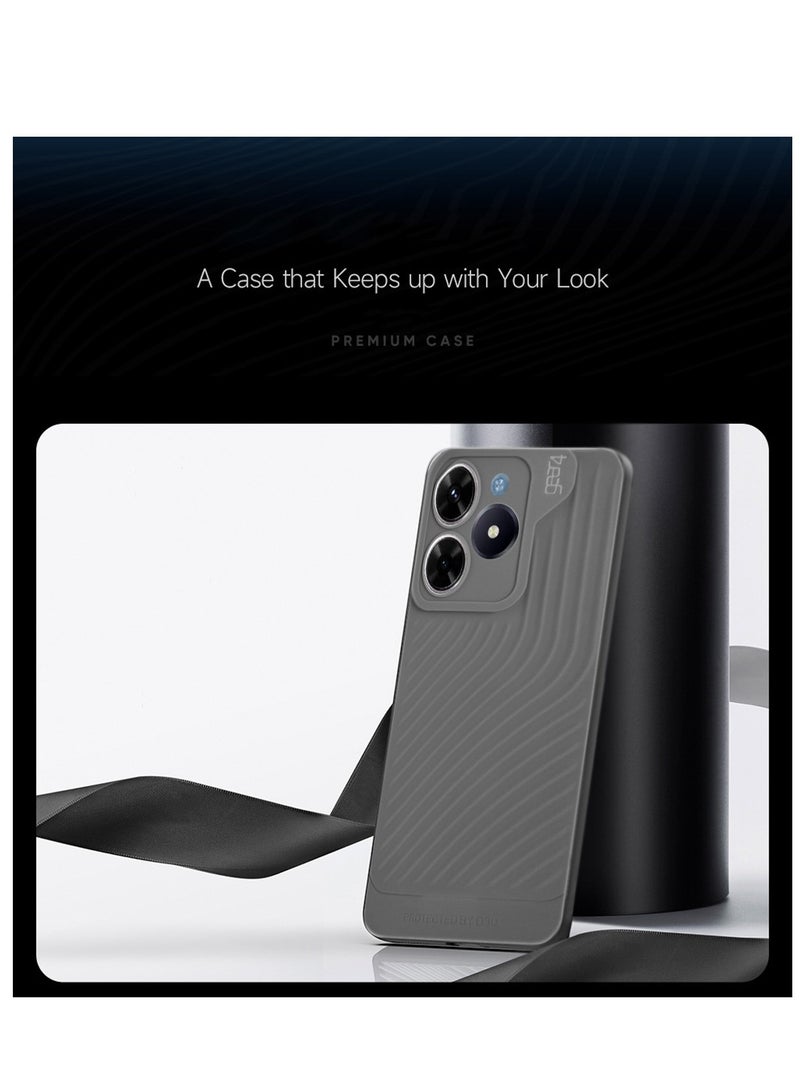 Gear4 Soft Liquid Silicone With Wavey Texture Case Cover For Realme C61 / Realme C63 4G 2024 Gear4 Grey - Image 3