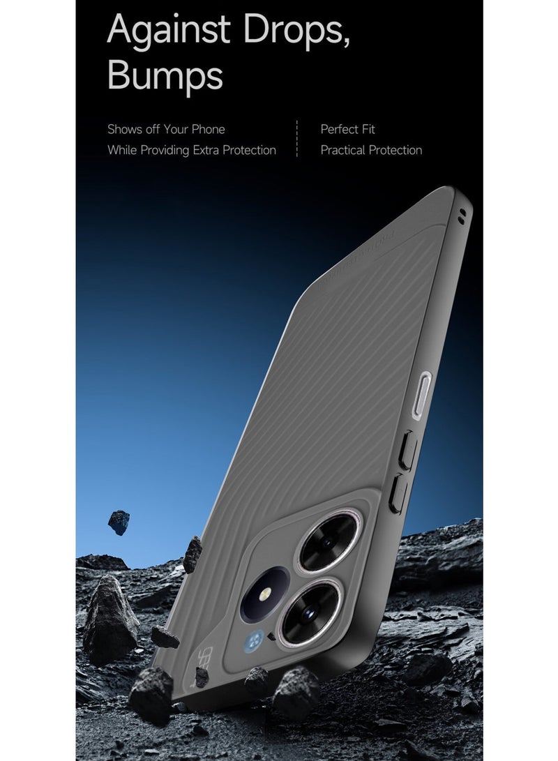 Gear4 Soft Liquid Silicone With Wavey Texture Case Cover For Realme C61 / Realme C63 4G 2024 Gear4 Grey - Image 4