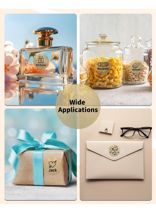 فوميمو ملصقات - ملصقات حرارية دائرية ذهبية متوافقة مع ماكينة صنع الملصقات M110/M220/M120/M200/M221/M150/M250، باللون الأسود على الذهبي، 1.96 بوصة × 1.96 بوصة (50 × 50 مم) - Image 5