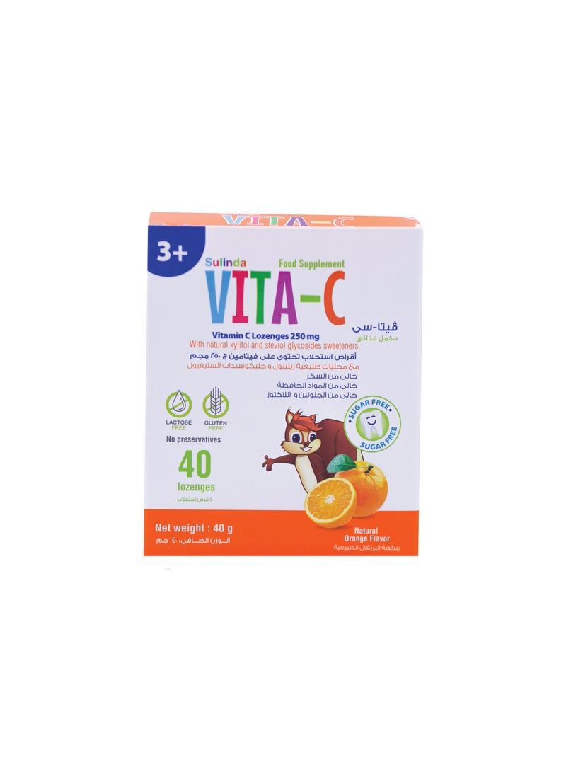 Vita C – 250 mg Vitamin C – Orange Flavor – 40 Chewable Tablets