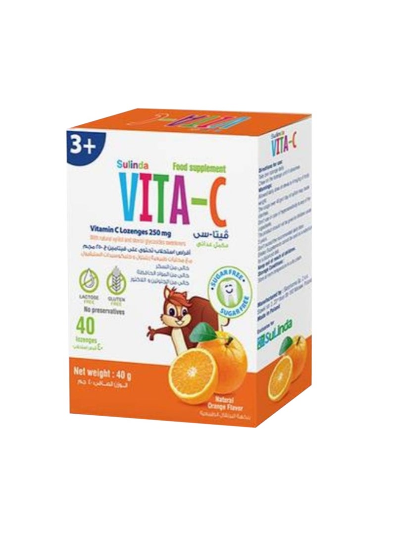 سوليندا Vita C- فيتا سي - فيتامين سي 250 مغ - 40 قرص مضغ  - Image 1