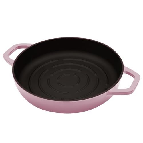 Flavehc Bread Oven Cast Iron Bread Dutch Oven with Cloche Lid for Bread Baking BerryPink Enameled Cast Iron Bread Oven with Dome Lid for Sourdough 5 qt - Image 4