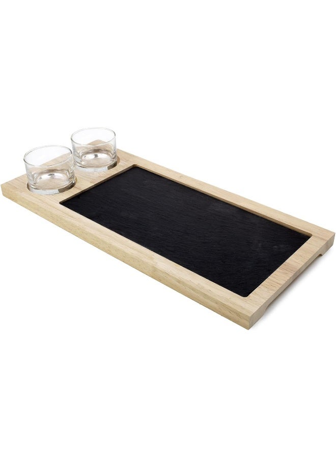 Cuisine Art Cuisine Art Slate Serving Set with Glass Bowls  - Image 5