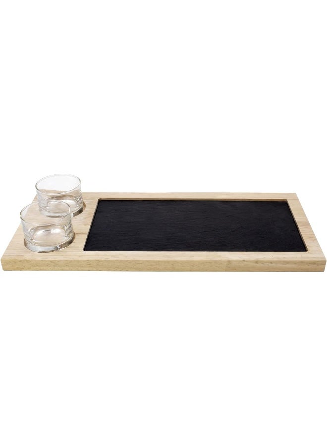 Cuisine Art Cuisine Art Slate Serving Set with Glass Bowls  - Image 3