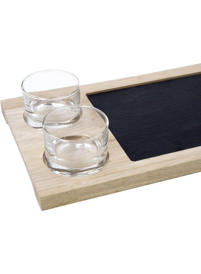 Cuisine Art Cuisine Art Slate Serving Set with Glass Bowls  - Image 4
