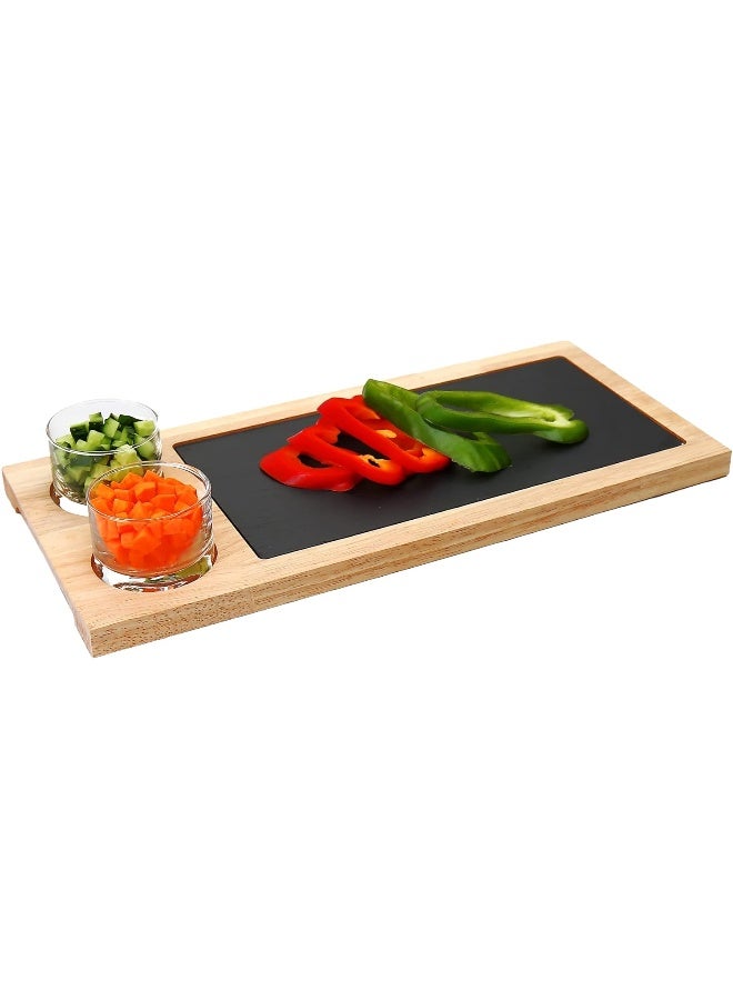 Cuisine Art Cuisine Art Slate Serving Set with Glass Bowls  - Image 1