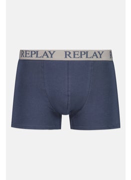 Replay Men 2 Pack Brand Logo Trunks, Grey/Navy  - Image 4
