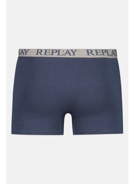 Replay Men 2 Pack Brand Logo Trunks, Grey/Navy  - Image 2