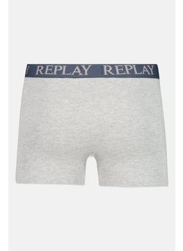 Replay Men 2 Pack Brand Logo Trunks, Grey/Navy  - Image 3