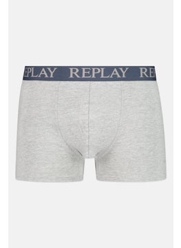Replay Men 2 Pack Brand Logo Trunks, Grey/Navy  - Image 5