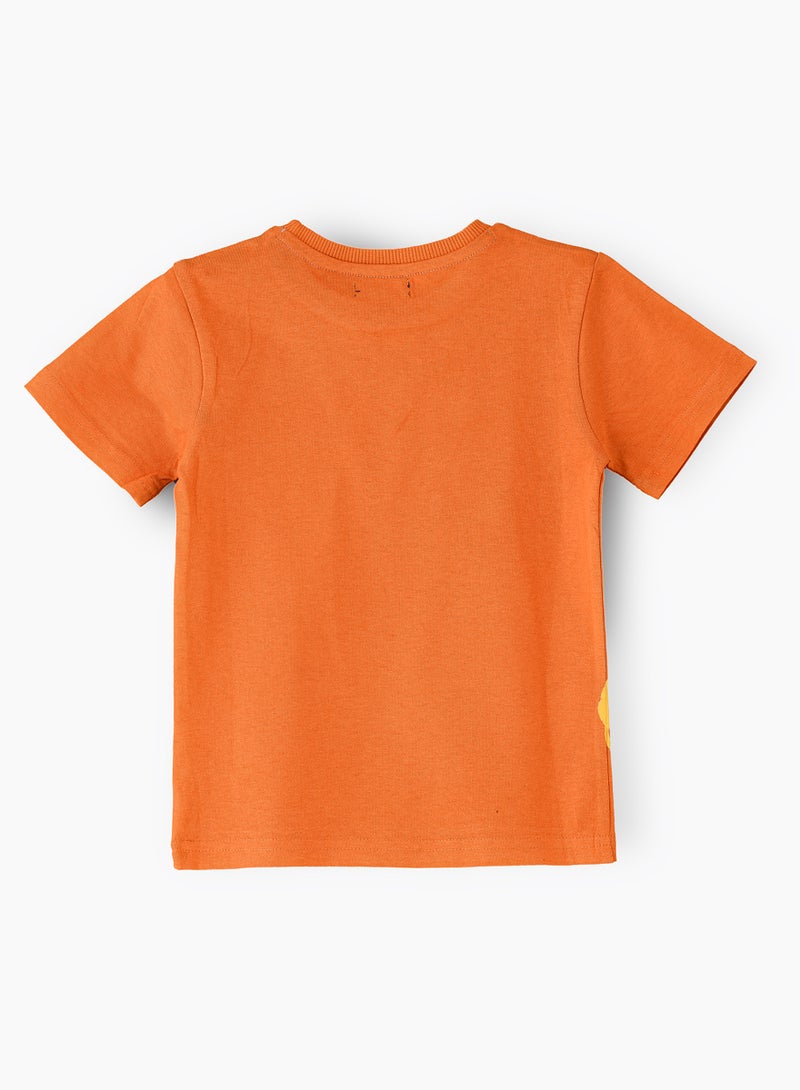 JAM Boys' Orange Lion Graphic Cotton T-Shirt  - Image 2