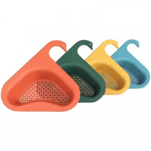 NVF NVF Drain Basket Sink Reusable Sponge Kitchen Triangle Sink Filter Corner Kitchen Sink Strainer Basket MultiFunction Water Storage Tank Drain Rack Fits All Sink Pack of 1  - Image 4