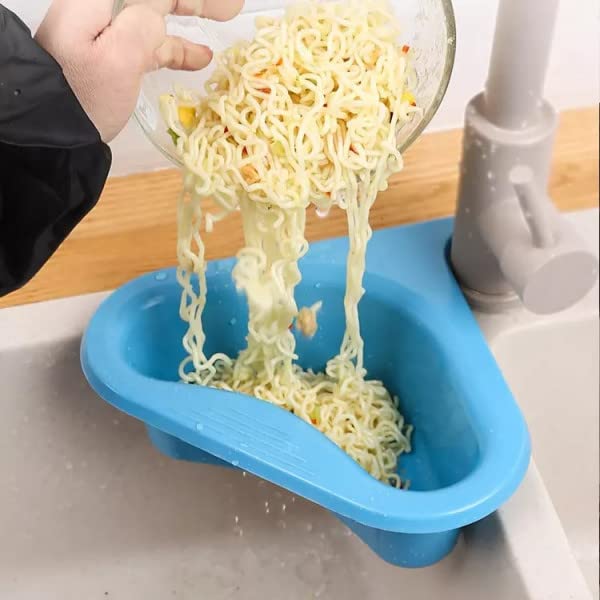 NVF NVF Drain Basket Sink Reusable Sponge Kitchen Triangle Sink Filter Corner Kitchen Sink Strainer Basket MultiFunction Water Storage Tank Drain Rack Fits All Sink Pack of 1  - Image 2