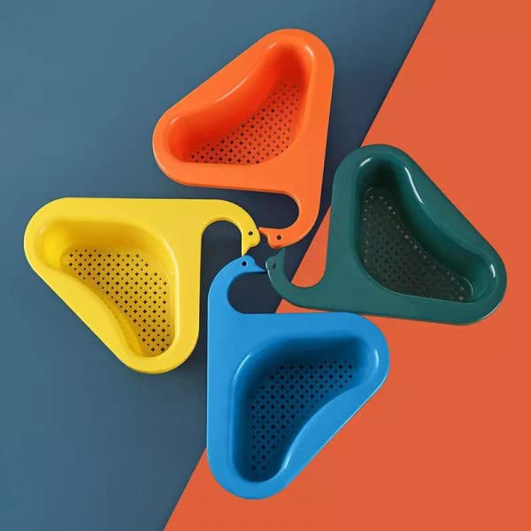 NVF NVF Drain Basket Sink Reusable Sponge Kitchen Triangle Sink Filter Corner Kitchen Sink Strainer Basket MultiFunction Water Storage Tank Drain Rack Fits All Sink Pack of 1  - Image 3