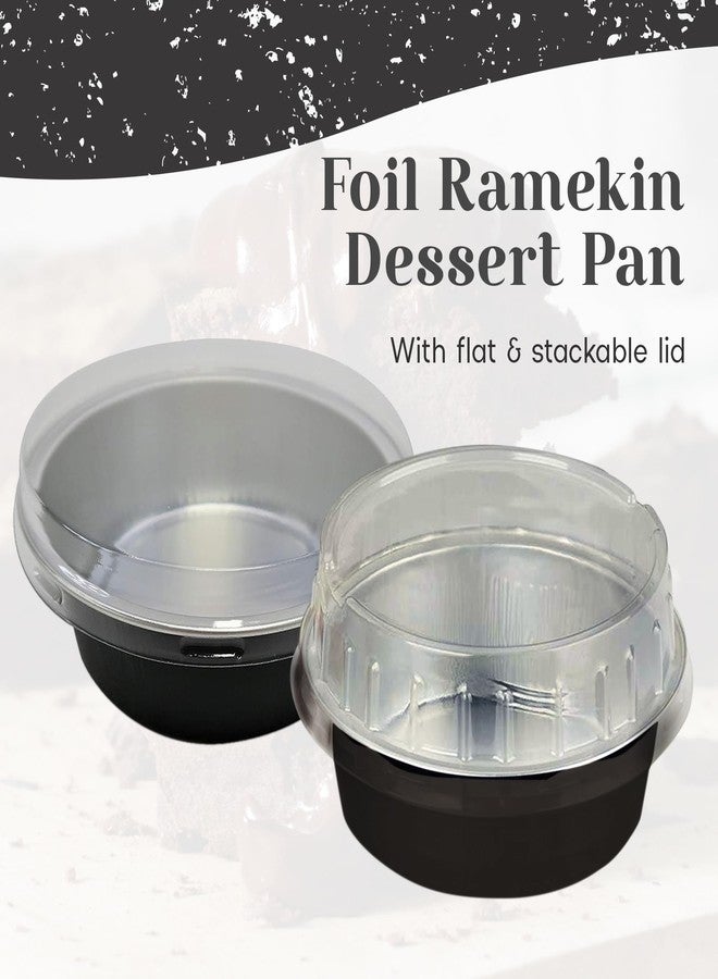 KitchenDance.com KitchenDance 5 Ounce Colored Ramekin with Plastic Stackable Lid - Disposable Ramekins with Lids for Cakes and Mini Desserts - Vibrant Aluminum Baking Cups - Durable 30 Gauge Aluminum Foil - A41P - Image 3