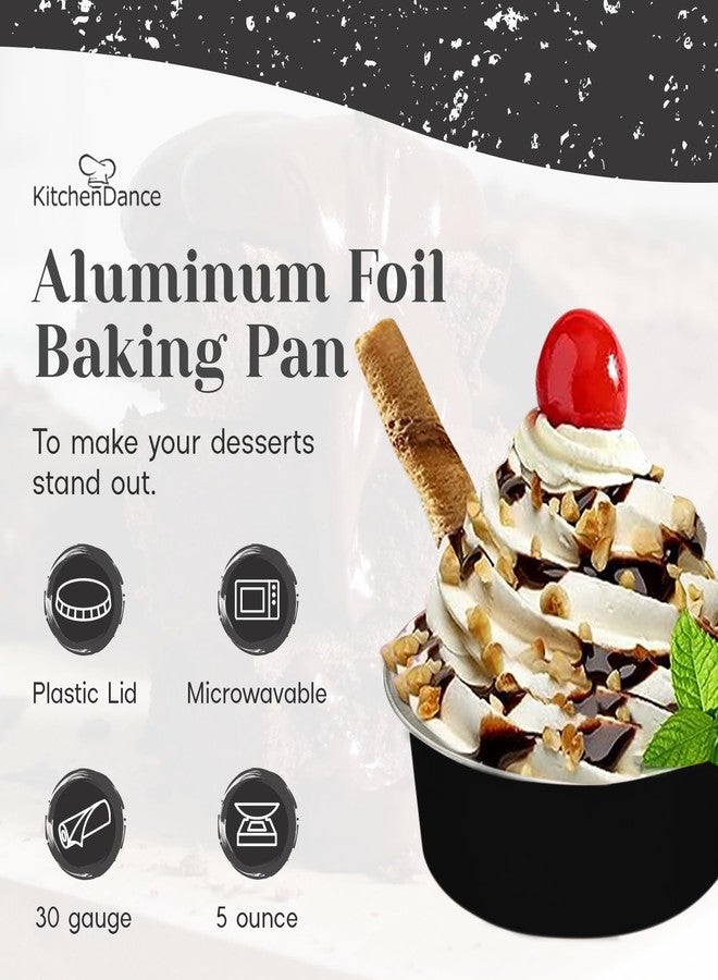 KitchenDance.com KitchenDance 5 Ounce Colored Ramekin with Plastic Stackable Lid - Disposable Ramekins with Lids for Cakes and Mini Desserts - Vibrant Aluminum Baking Cups - Durable 30 Gauge Aluminum Foil - A41P - Image 2