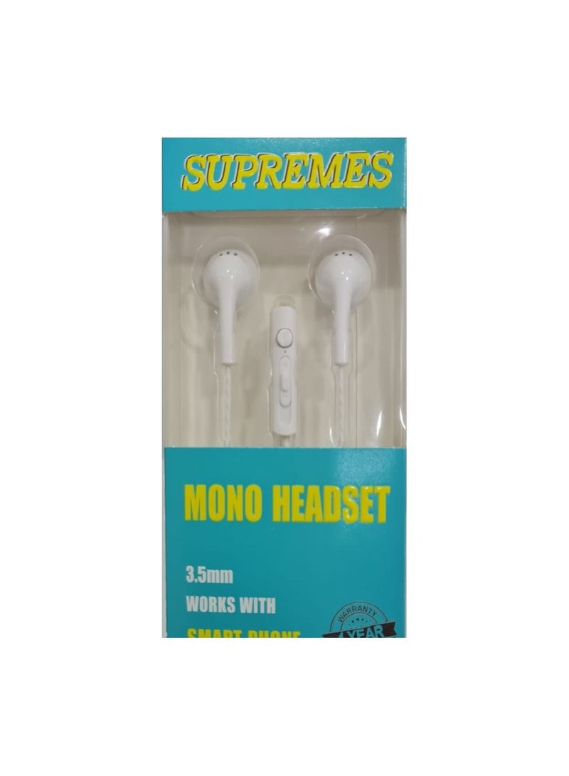 Supremes Mono Stereo Wired Earphone 3.5 mm Double Side for Smart Phone - Image 2