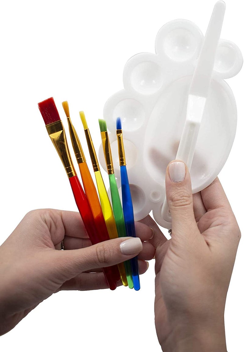 Kabeer Art 7 Pcs Painting Brush Set with 5 Pcs Nylon Bristles Brush,1 Palette for Watercolor and Acrylic Painting - Image 2