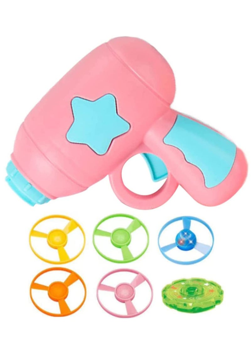 SOLARAE Disc Launcher Toys 4 Flying Saucer 1 Luminous Aerial Toy Sky Spin Spinning for Kids Early Development Gyro for Children Party Outdoor and Indoor - Image 3