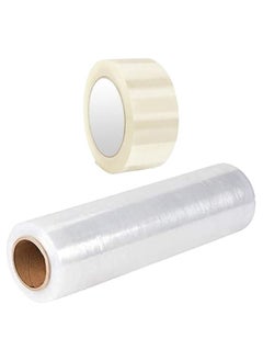 Duravel Duravel Stretch Film and Clear Tape- Stretch Wrap with Handles Industrial Strength, Moving Wrapping Plastic Roll, Shrink Wrap for Pallet Wrap, 21" x 1000 Feet, 4 Pack, 60 Gauge  - Image 1