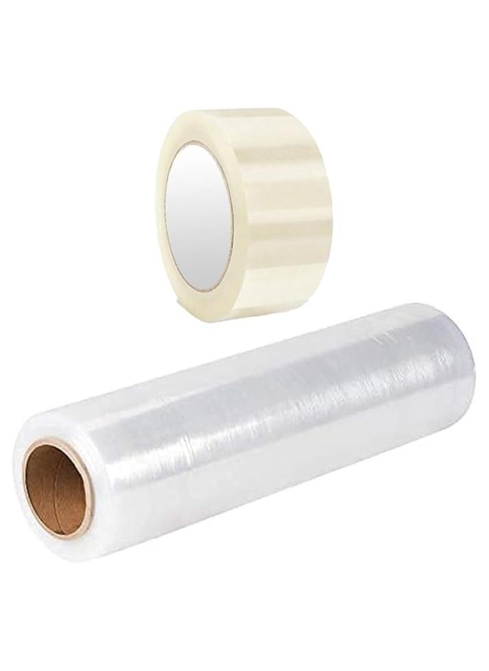 Duravel - Duravel Stretch Film and Clear Tape- Stretch Wrap with Handles Industrial Strength, Moving Wrapping Plastic Roll, Shrink Wrap for Pallet Wrap, 21" x 1000 Feet, 4 Pack, 60 Gauge - Image 1