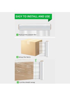 Duravel Duravel Stretch Film and Clear Tape- Stretch Wrap with Handles Industrial Strength, Moving Wrapping Plastic Roll, Shrink Wrap for Pallet Wrap, 21" x 1000 Feet, 4 Pack, 60 Gauge  - Image 4