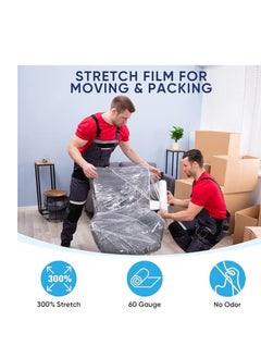 Duravel Duravel Stretch Film and Clear Tape- Stretch Wrap with Handles Industrial Strength, Moving Wrapping Plastic Roll, Shrink Wrap for Pallet Wrap, 21" x 1000 Feet, 4 Pack, 60 Gauge  - Image 5