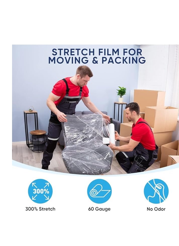 Duravel - Duravel Stretch Film and Clear Tape- Stretch Wrap with Handles Industrial Strength, Moving Wrapping Plastic Roll, Shrink Wrap for Pallet Wrap, 21" x 1000 Feet, 4 Pack, 60 Gauge - Image 1