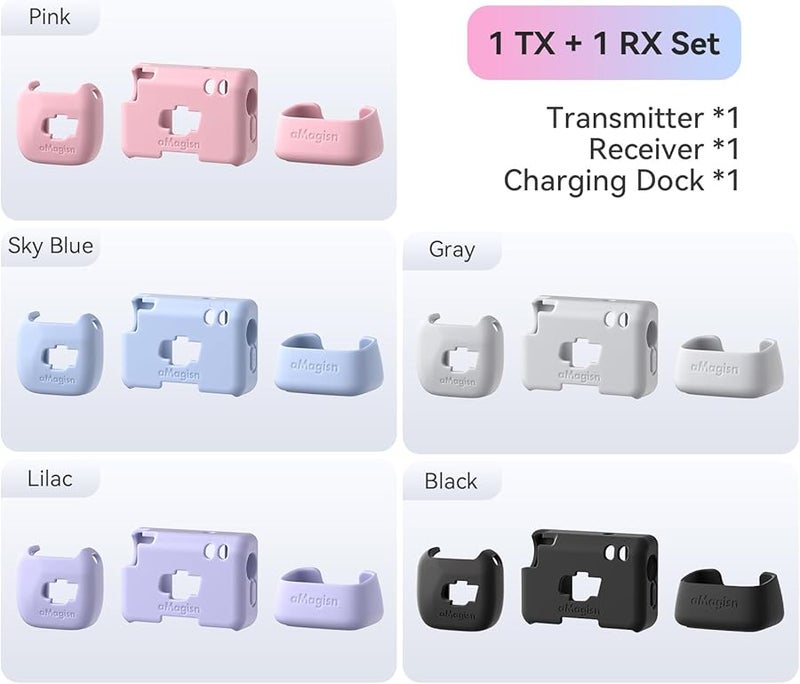 DJI Mic Mini Microphone Silicone Protective Case Purple Full Component Coverage Satin Finish - Image 3