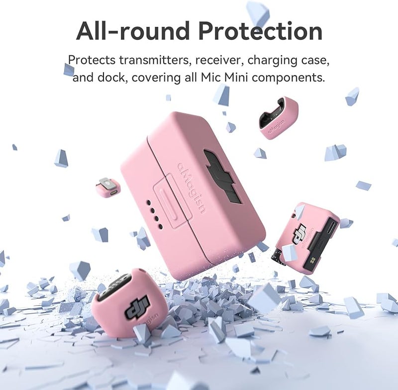 DJI Mic Mini Microphone Silicone Protective Case Purple Full Component Coverage Satin Finish - Image 4
