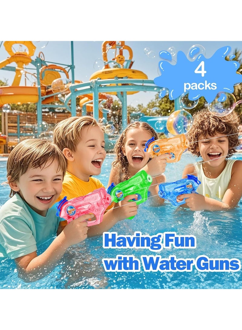 Mr. Penda 4 Pack Mini Water Gun for Kids Toddler, Holi Pichkari for Kids Swimming Pool Accessories Water Games Water Pool Toys 5-7M Long Range Super Water Soaker Squirts Blasters Gun (Multicolour) - Image 3