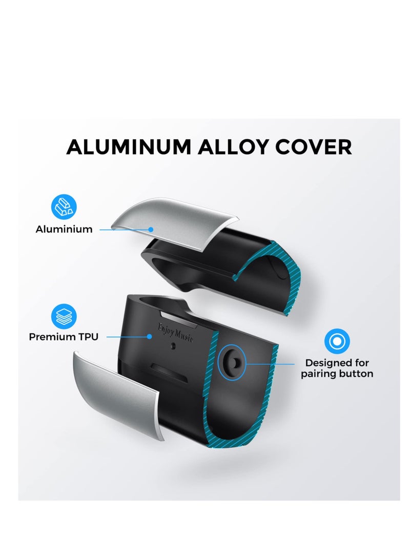 Charging Case, Protective Cover Shock-Absorbing Protective Case, Full Protective Silicone Skin Accessories for Women Men (Silver) - Image 3