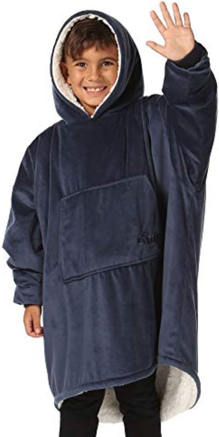 THECOMFY Original Jr for Kids | Oversized Sherpa Fleece Wearable Blanket with Hood & Pocket | Seen on Shark Tank - Image 1