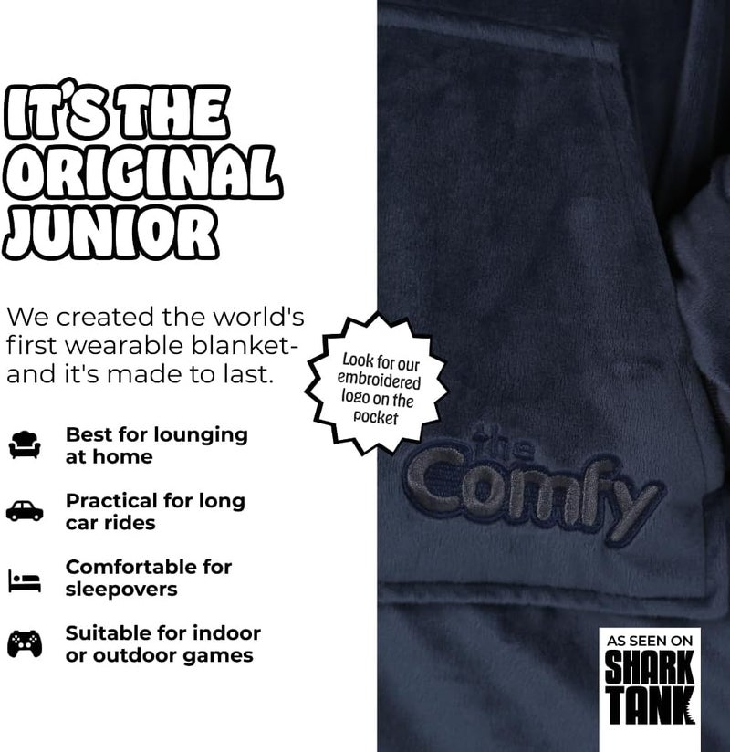 THECOMFY Original Jr for Kids | Oversized Sherpa Fleece Wearable Blanket with Hood & Pocket | Seen on Shark Tank - Image 2